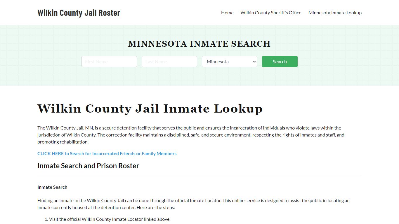 Wilkin County Jail Roster Lookup, MN, Inmate Search